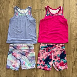 4 Piece Set of Toddler Girl Activewear - Pink, Purple, Teal - Size 4T
